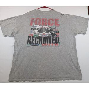 Vintage‎ Y2K John Force Racing To Be Reckoned T-Shirt Men's 2XL Gray